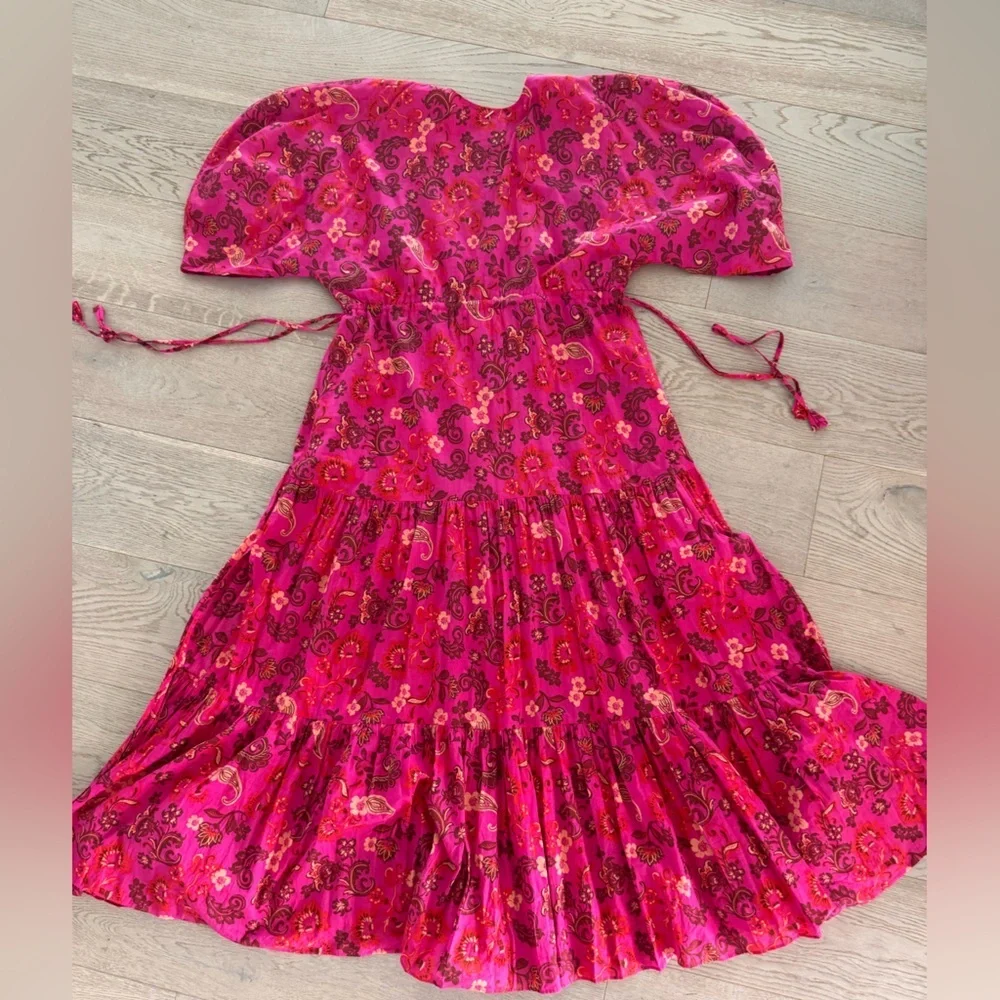 MISA Los Angeles Ysabel tiered ruffle cotton floral dress size small